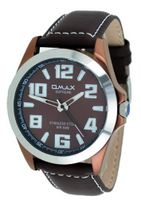 Omax Supreme #JS542 Brown IP Brown Dial Leather Band