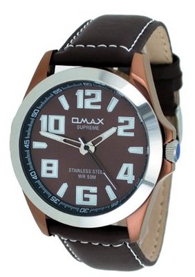 Omax Supreme #JS542 Brown IP Brown Dial Leather Band