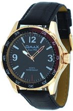 Omax #V008R22A Rose Gold Tone Black Strap Casual Sports