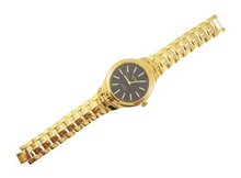 uOMAX Omax Black Face Wrist with Metal Adjustable Bracelet Style Band Gold Color Band 