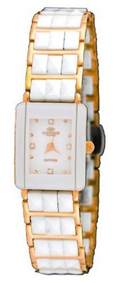 Oniss #ON318-LRG Classic Rose Gold Trim Rectangular White Ceramic