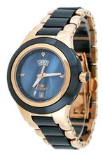 Oniss #ON435-LRG Eleganza Rose Gold Trim Stainless Steel Black Ceramic Combo