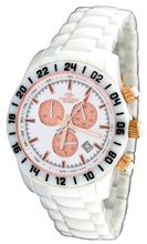 Oniss #ON619-M79 Ceramica Proteccion White Ceramic Sports Chronograph (Rose Gold Sub Dials)