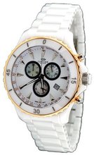 Oniss #ON621-MRG White Ceramic Sports Chronograph