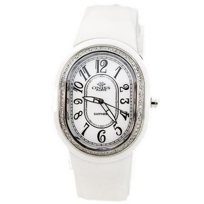Oniss #ON626-L Meduse Collection White Silicone Strap Ceramic