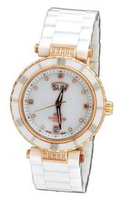 Oniss #ON642-LRG7 Rose Gold Trim Diamond Accented White Ceramic