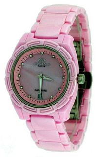 Oniss #ON7702-L Crystal Index MOP Dial Pink Ceramic