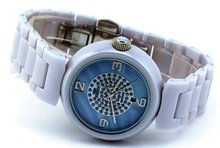 Oniss #ON7703-LC Girasol Crystal Accented MOP Dial Lavender Ceramic