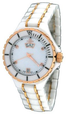 Oniss ON8015-LDDRG White Rose Gold Tone White Ceramic