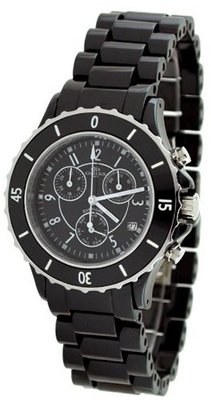 Oniss #ON8044-L Oversized Black Ceramic Sports Chronograph