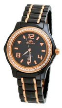 Oniss ON806-LRG Black Rose Gold Black Ceramic Crystal