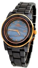 Oniss ON8101-LRG Black Swiss Sapphire Rose Gold Ceramic Diamond