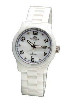 Oniss ON8102-L White Swiss Sapphire Ceramic Dia