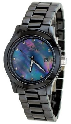Oniss #ON8102-LD Midsize MOP Dial Black Ceramic