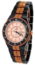 Oniss #ON8103-LRG Midsize Rose Gold Trim Black Ceramic