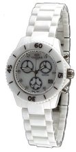Oniss ON8206-L White Ceramic with Genuine Diamonds Chronograph