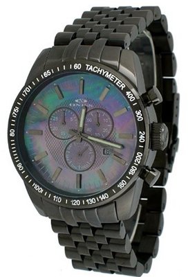 Oniss #ON8289-MIPGN Gunmetal Stainless Steel Lavender MOP Dial Chronograph