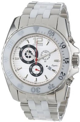 Oniss Paris ON4220-M WHT Iceberg Stainless Steel Case Ceramic Band