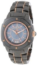 Oniss Paris ON436-LRG BLK Galaxy Swiss Quartz Mother-Of-Pearl Dial Rosetone