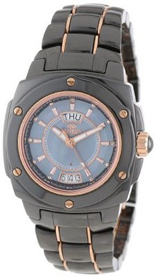 Oniss Paris ON436-LRG BLK Galaxy Swiss Quartz Mother-Of-Pearl Dial Rosetone