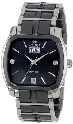 Oniss Paris ON605-L BLK Sappir Swiss Quartz Ceramic and Stainless Steel