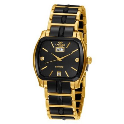 Oniss Paris ON605-LG BLK Sappir Swiss Quartz Ceramic and Stainless Steel