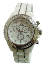 Oniss Paris ON627-M-WHT Ceramica Vault Collection White Silver-Tone