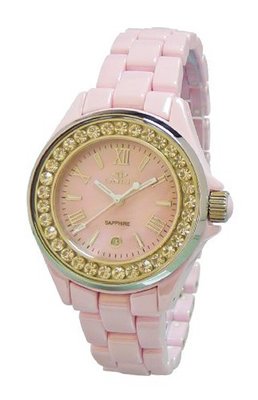 Oniss Paris ON815-L PNK Lario Ceramic Collection Ladies Classic Swiss Quarts, Analog