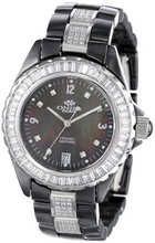 Oniss Paris ON8890-L BLK/WHT Princess Swiss Collection Black Ceramic White Crystal
