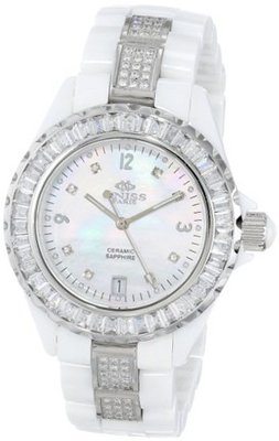 Oniss Paris ON8890-L WHT/WHT Princess Swiss Collection White Ceramic White Crystal