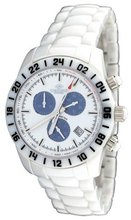 Oniss White Ceramic Sports Chronograph #ON619-M72 (Blue Sub Dials)