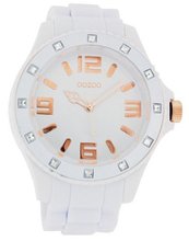 OOZOO C4337 white rose gold stones on bezel extra big