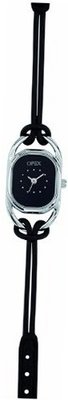 Opex X3661LA1 Aktuel Ladies Quartz Analogue Black Dial Black Leather Strap