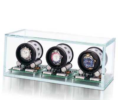 Tourbillon 3 Winder with Digital Displays and Thick Glass Sleeve Enclosure by Orbita