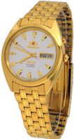 Orient #FEM0401DW Gold Tone Stainless Steel Tri Star Silver Dial Automatic