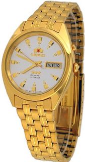Orient #FEM0401DW Gold Tone Stainless Steel Tri Star Silver Dial Automatic