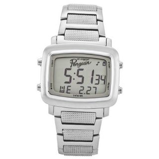 Original Penguin OP3036SL Errol Silver Tone Stainless Steel Digital