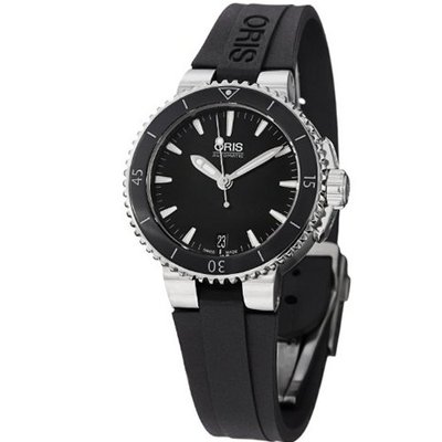 Oris Aquis Black Dial Black Ceramic Ladies 733-7652-4154RS