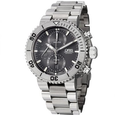 Oris Aquis Titan Chronograph 46mm - Grey Dial, Titanium Bracelet 67476557253MB
