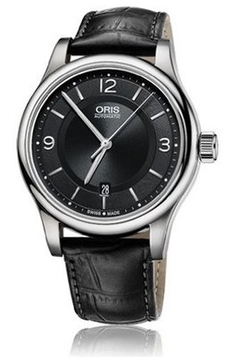 Oris Classic Date Black Dial Black Leather 01 733 7594 4034-07 5 20 11