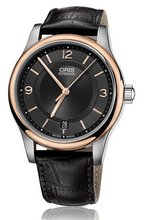 Oris Classic Date Black Dial Black Leather 733-7578-4334LS