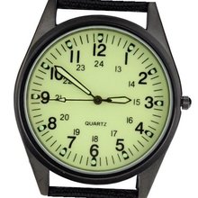 Orkina Black Case Light Green Dial Nylon Canvas Strap Fashion Wrist