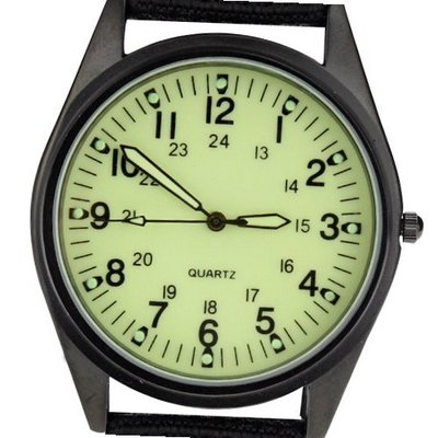 Orkina Black Case Light Green Dial Nylon Canvas Strap Fashion Wrist