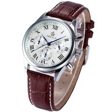 ORKINA Chronograph Genuine Coffee Leather Japan Movement Quartz ORK150