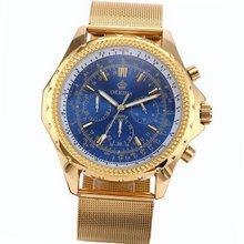ORKINA Chronograph Golden Stainless Steel Band Quartz Sport Wrist ORK114