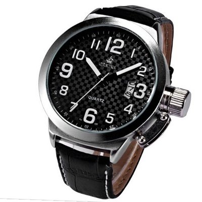 ORKINA Marine Oversized Date Display Leather Strap Sport Quartz Gift ORK174