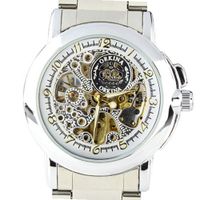 ORKINA MG015-S Mechanical Skeleton Stainless Steel Wrist  Lady Quartz