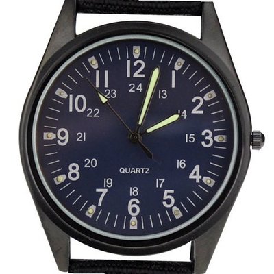 Orkina Ocean Blue Dial Quartz Nylon Canvas Strap Fashion Wrist P104IP-BLU