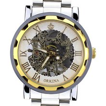 Orkina Silver Transparent Tourbillon Dial Stainless Steel Strap Wrist KC023-SGW