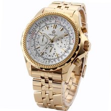 Orkina White Dial 6 Hands Golden Strap Sport Quartz Wrist Gift ORK096